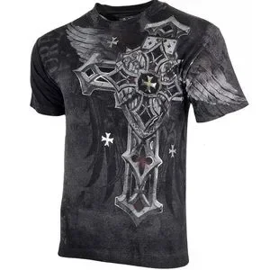Xtreme Couture Rebel Saint Men's T-Shirt | Affliction Dark Death Biker Graphic Tee - View #3